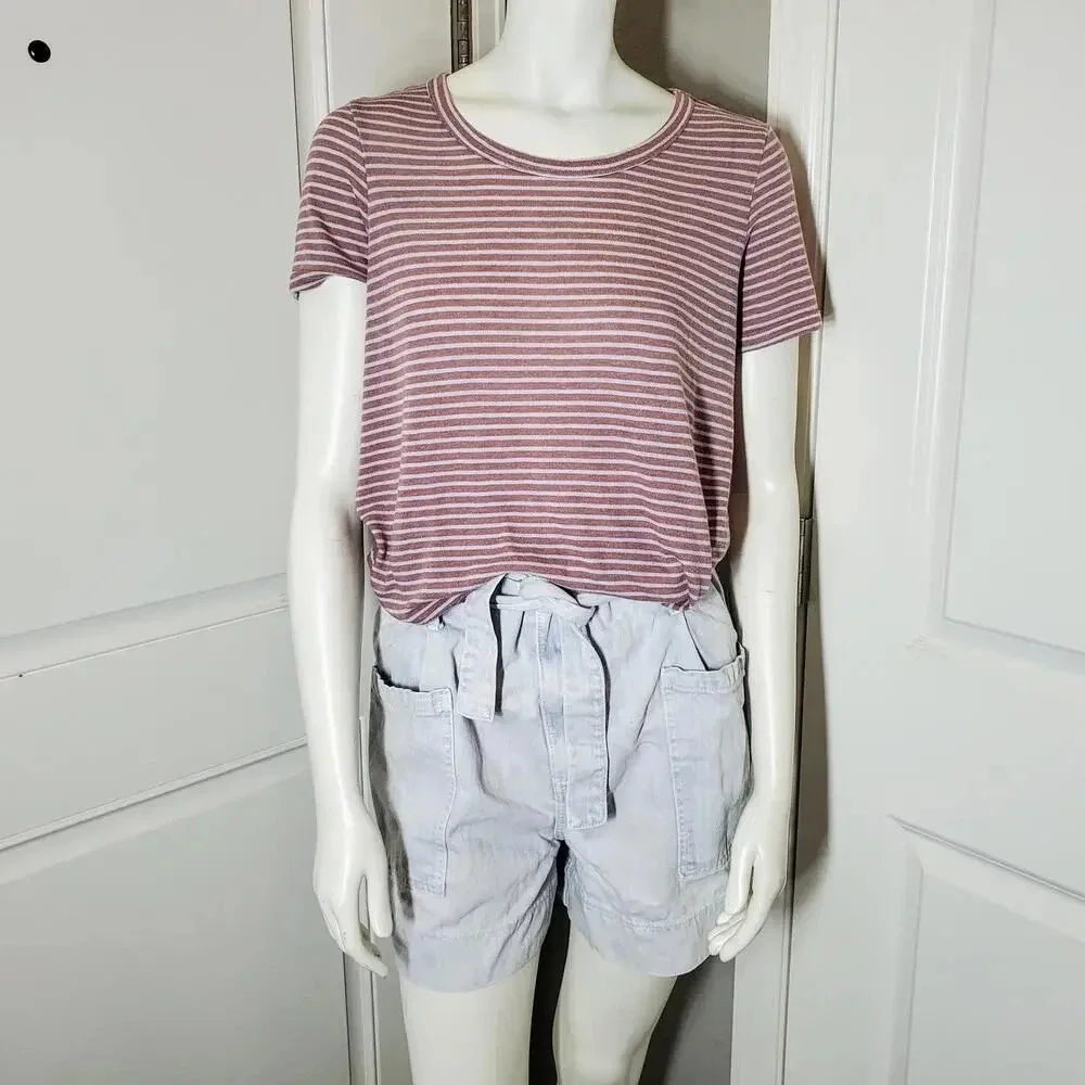 Anthropologie Pilcro and the Letterpress Slim Boyfriend Paperbag Shorts Size 28 - Picture 9 of 15